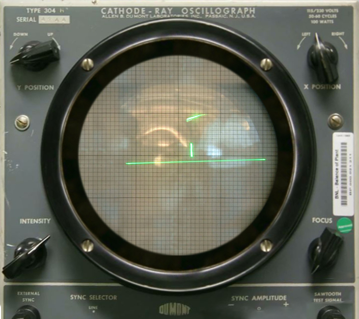 Projection du jeu tennis for two sur un écran d'oscilloscope