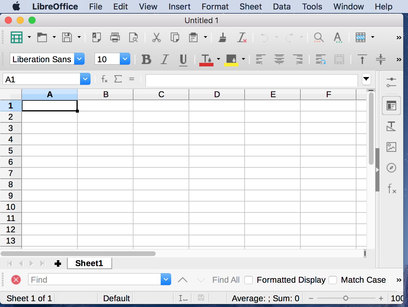 Capture d'écran du logiciel LibreOffice Calc