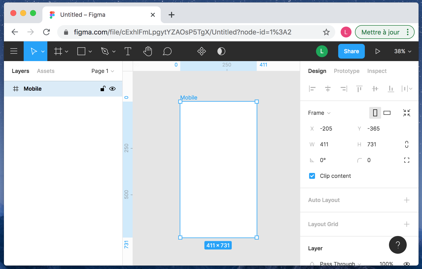 capture d’écran du logiciel Figma dans un navigateur