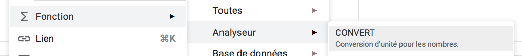 entrée fonction dans Google Sheets
